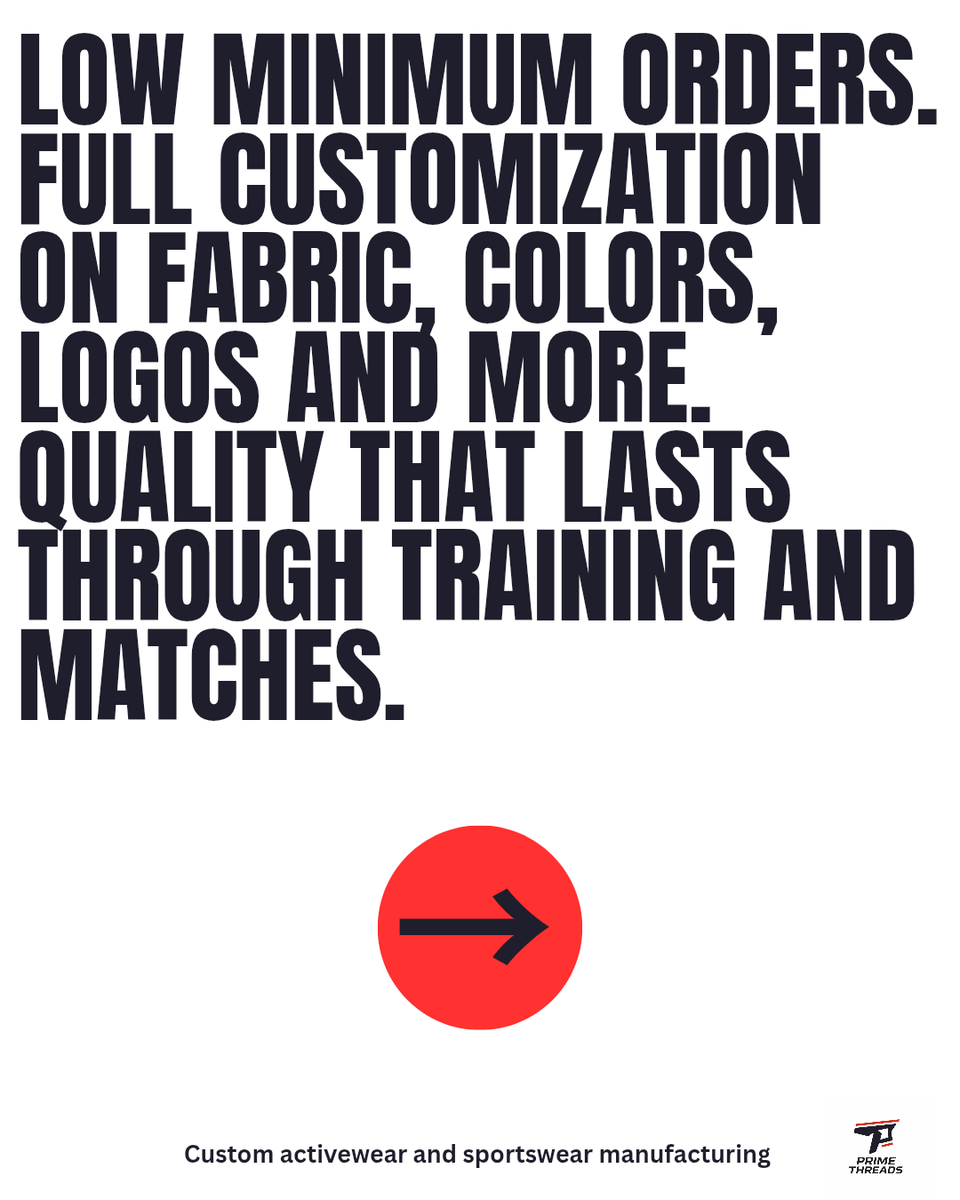 primethreadsmfg's tweet image. Choosing the right sportswear manufacturer matters. Here are 5 things every team should look for. Prime Threads checks every box. DM us to get started 🏆
#customkit #teamwear #clothingmanufacturer #customsportswear #primethreads