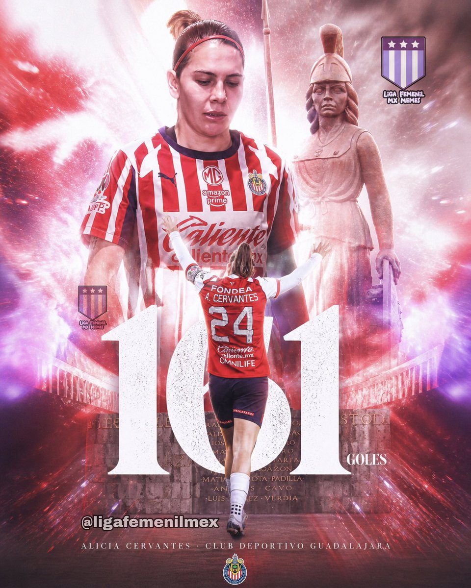 ligafemenilmex's tweet photo. Imagina convertirte en la máxima goleadora de todas las categorías del club de tus amores 🥹
La niña que soñaba con jugar hoy es leyenda de Chivas 🐐
Máxima goleadora de liga y de su club. Alicia, Licha, Cervantes 🔥
#LigaBBVAMXFemenil #FutFem #MuchoChivas #LaMarcaDeAlicia https://t.co/WxA12r7xmB
