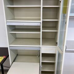 J9461　食器棚　Hapiness　ホワイト　クリーニング済み【リユースのサカイ柏店】 J9461 食器棚 Hapiness ホワイト クリーニング済み【リユースのサカイ