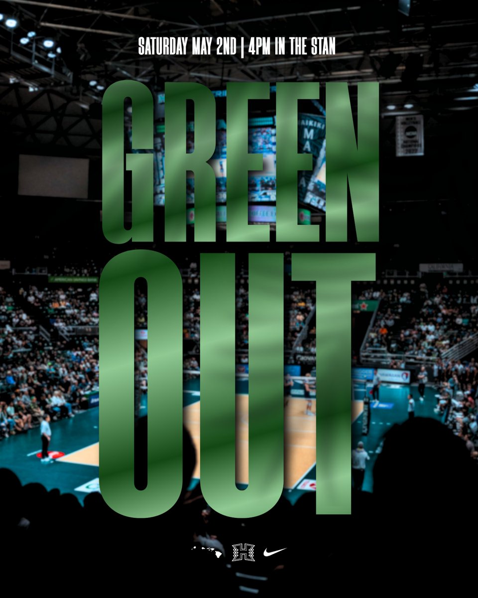 HawaiiMensVB's tweet image. 𝐆𝐑𝐄𝐄𝐍-𝐎𝐔𝐓 🟢

🏐 NCAA Regional Final
📆 Saturday, May 2 | 4pm
📍 Bankoh Arena

#WarriorBall26 x #GoBows