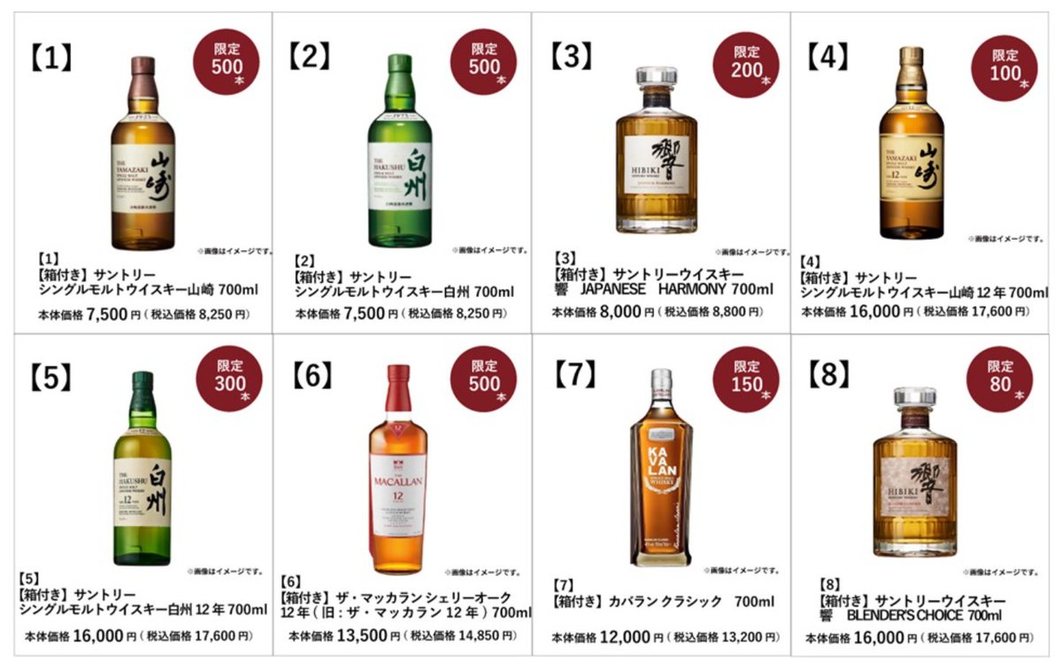 カートン 山崎NV×5 山崎12年×3 白州NV×5 響JH(旧×5 山崎12年】 本日開始 豪華ラインナップ □店舗 イオン南関東店舗限定