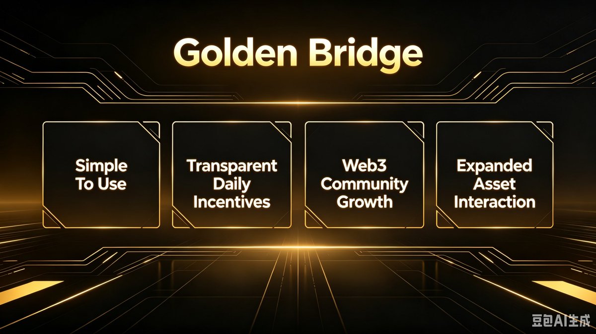 🚀 Golden Bridge – Core Product Highlights

Every module is built to reduce friction, surface rewards clearly, and turn user activity into long-term decentralized community growth.

✨ Simple To Use
Fast onboarding, accessible wallet flows, and direct asset interaction.

💰
