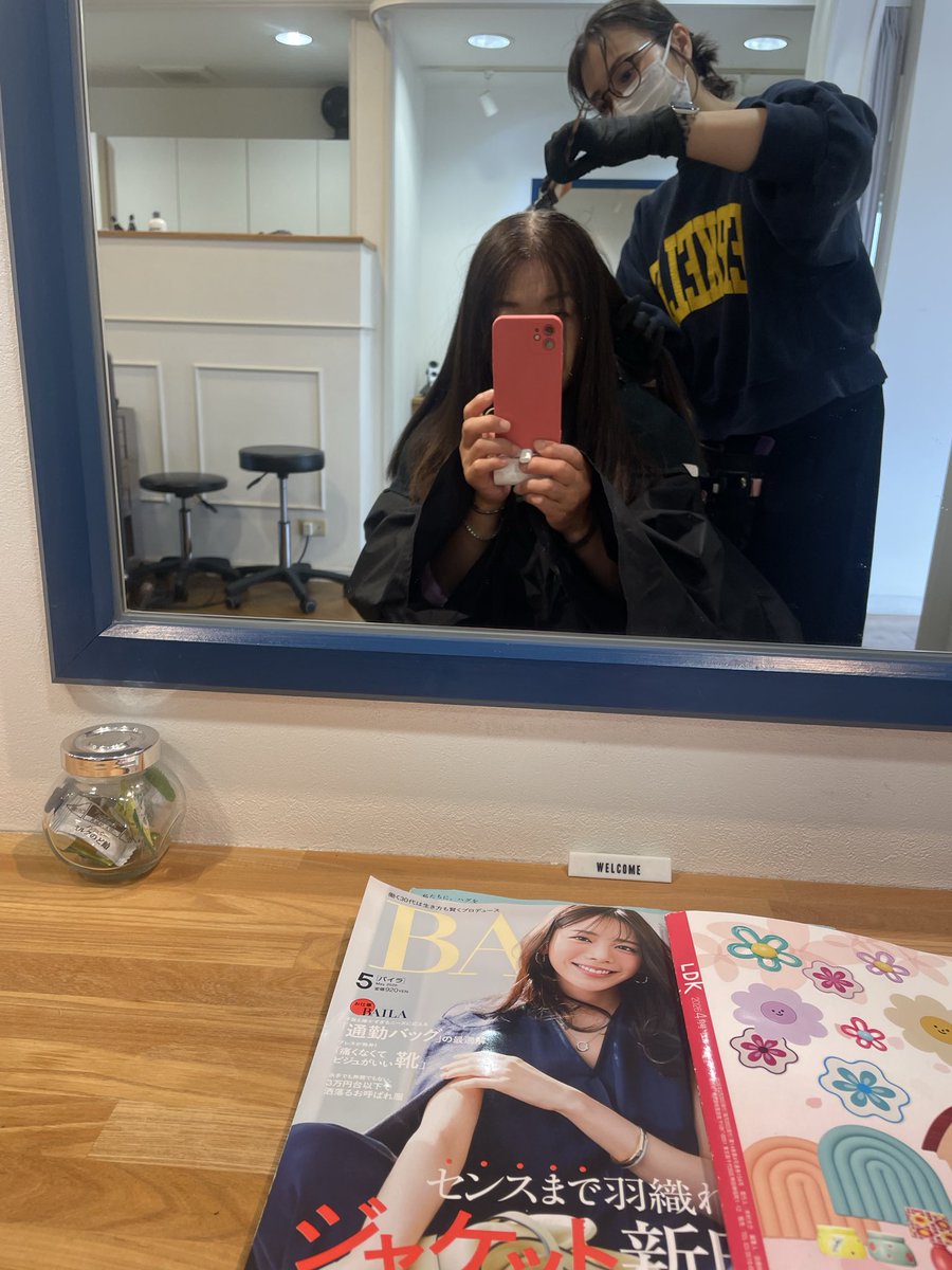 hiroballet's tweet image. めぐめぐ
　　美容院来てるのに
　　　相変わらず眠いの巻

シャンプー🧴の時
絶対爆睡😪
仕上がりが楽しみー😍
いつも綺麗をありがとう😊🙏 
#circle
#セルクル