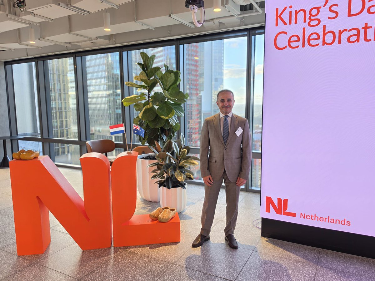 KSAconsulateSYD's tweet photo. H.E. Consul General @bennaheet was delighted to attend the Netherlands National Day celebration and the 59th birthday of H.M. King Willem Alexander. Extending his warm wishes for a thriving future. https://t.co/GHf75dzm6V