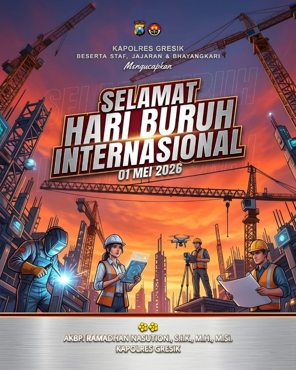SekPangkahGrs's tweet image. SELAMAT MEMPERINGATI HARI BURUH INTERNASIONAL
-01 Mei 2026-

@polresgresik_official @rama.nasution07 

#spartan #polsekujungpangkah #mapolsekujungpangkah #polresgresik #poldajawatimur