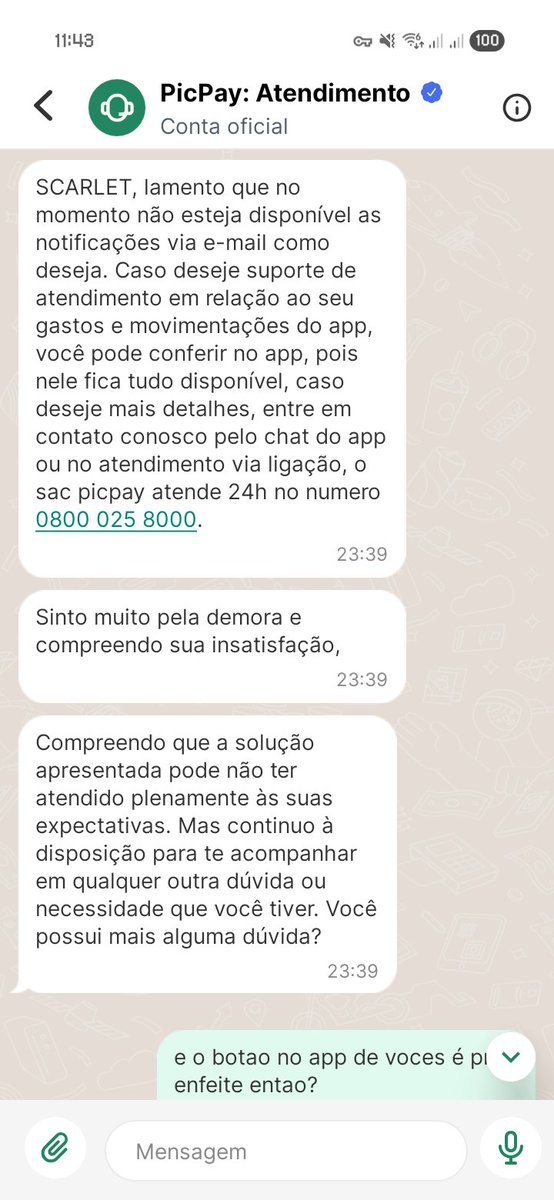 ScarletEbinger's tweet photo. MAIS DE 8 HORAS NO CHAT DE SUPORTE PRA ISSO AI, 

se o botao é enfeite a fatura tambem deve ser ne @picpay ? da pra a gente chegar num acordo na boa ou precisa abrir processo ai ja por danos morais, danos a saude causados pelo atendimento e etc??? e nada de chama na dm resolve aq https://t.co/vV5ziRkRNU