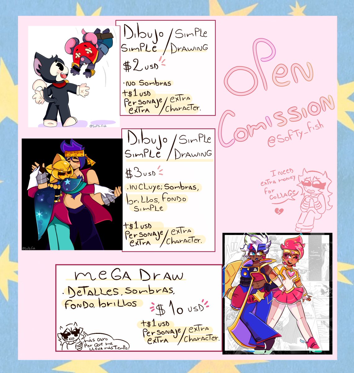 softy_fish's tweet photo. Hello!! No cobro caro, lo juro 🤲💔 ayúdenme que tengo que comprar un código civil pa este otro semestre 💔
#comissions #comisionesabiertas https://t.co/HYYLNDYTS5