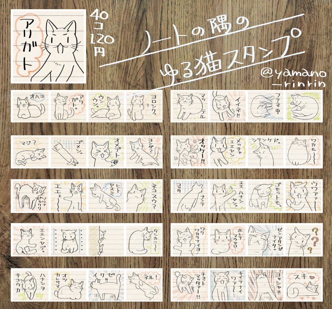 【宣伝】 #LINEスタンプ をリリースしました🐈
「ノートの隅にいるゆる猫スタンプ」
ノートに描いたラクガキのようなスタンプです📒

私史上、最もゆるいやつです。
販売ページはリプ欄へ→