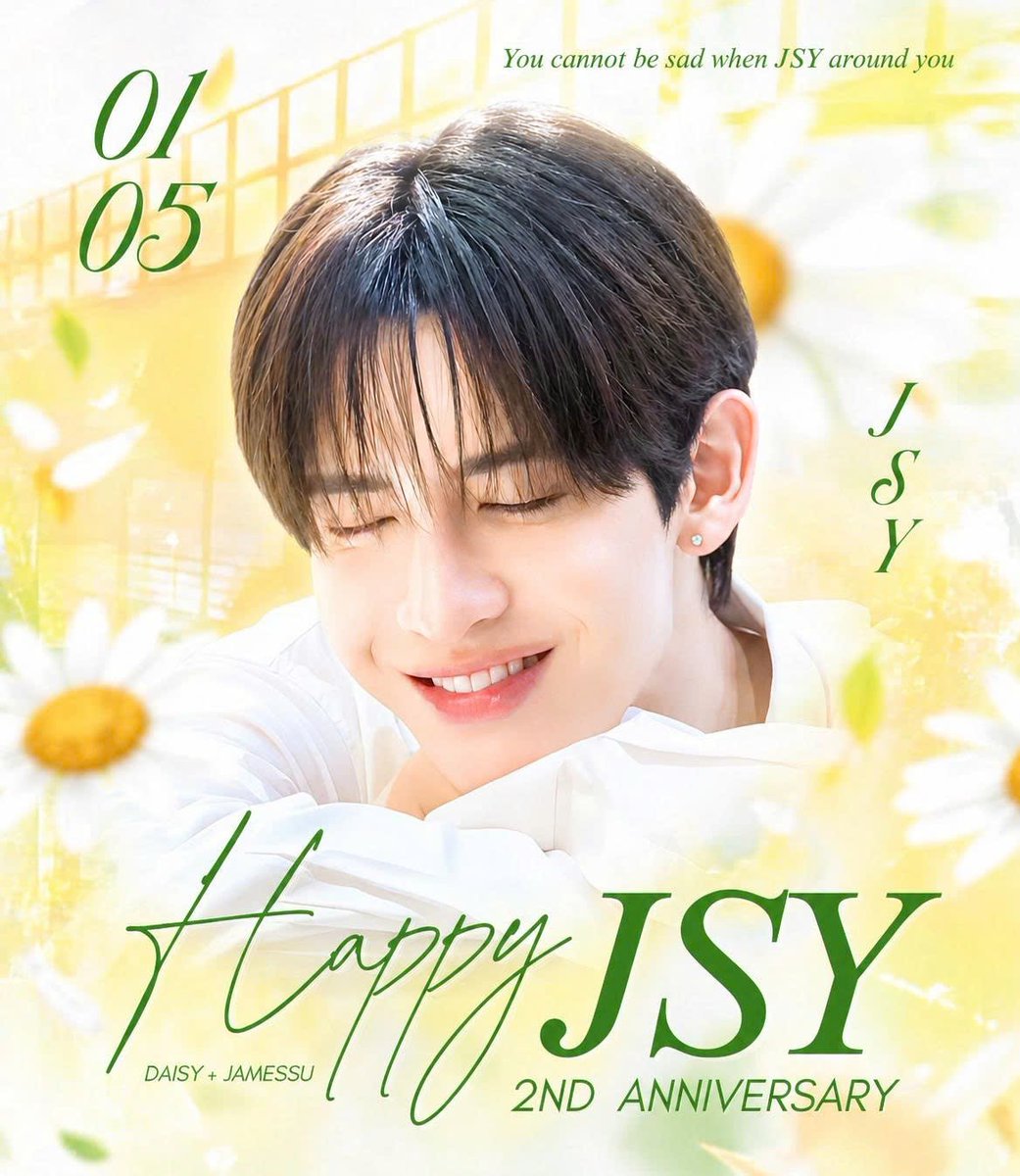 JamesSu_OOTD's tweet photo. 2Y JSY BESIDE JAMES
#2ndYearwithJSY

Two years, a name that started everything, a journey that has preserved it all, and a pride that has never faded 🤍🌼

#JamesSu @Jamessu_w https://t.co/Y3IgCWZOnc