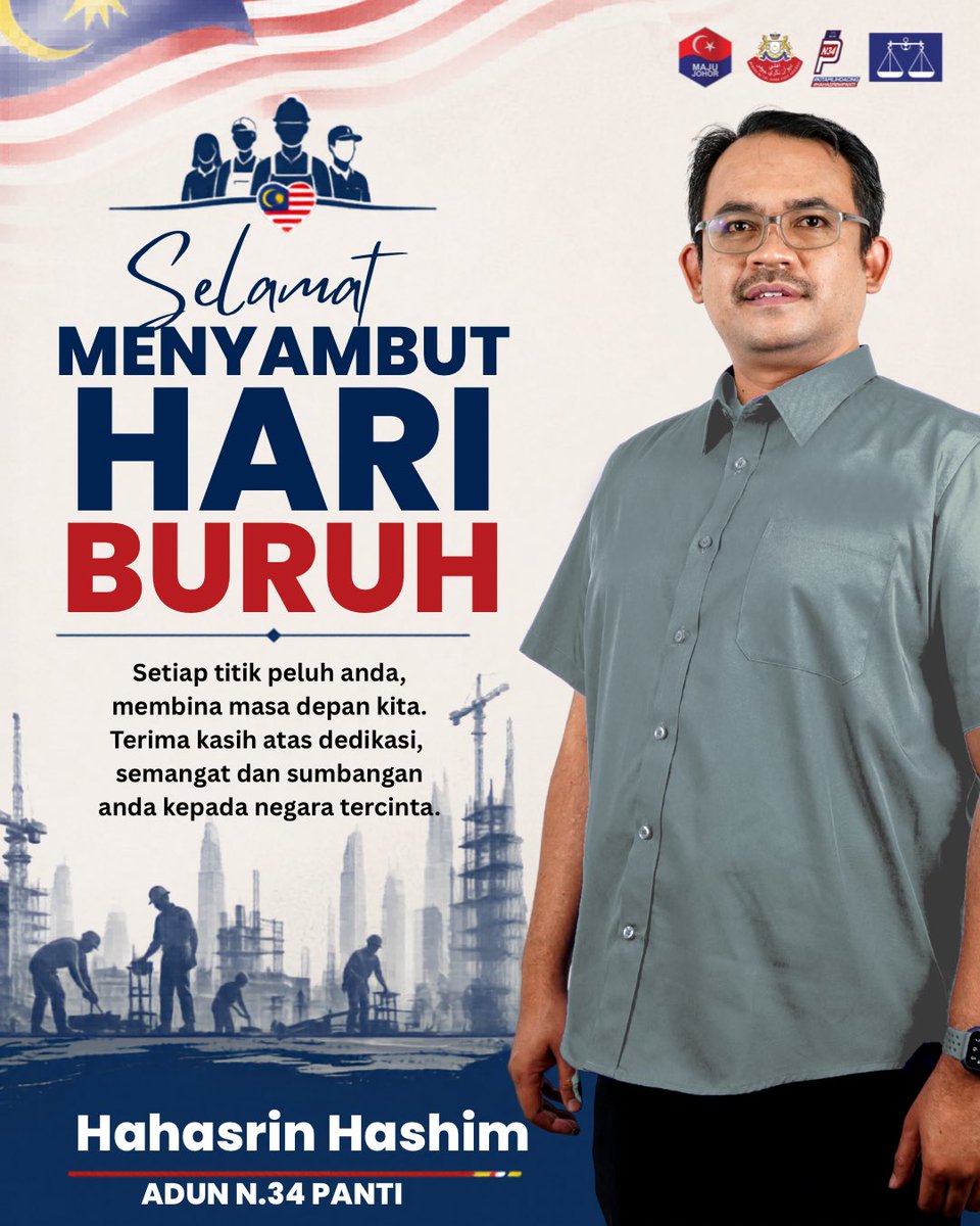 hahasrin's tweet photo. Selamat Hari Buruh.

Terima kasih kepada semua pekerja yang menjadi tulang belakang pembangunan negara. https://t.co/XTbjSforLL