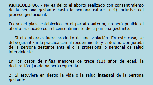 <a href="/mdzol/">MDZ Online</a> Idiota. 
Código Penal Argentino (1921), Art. 86: