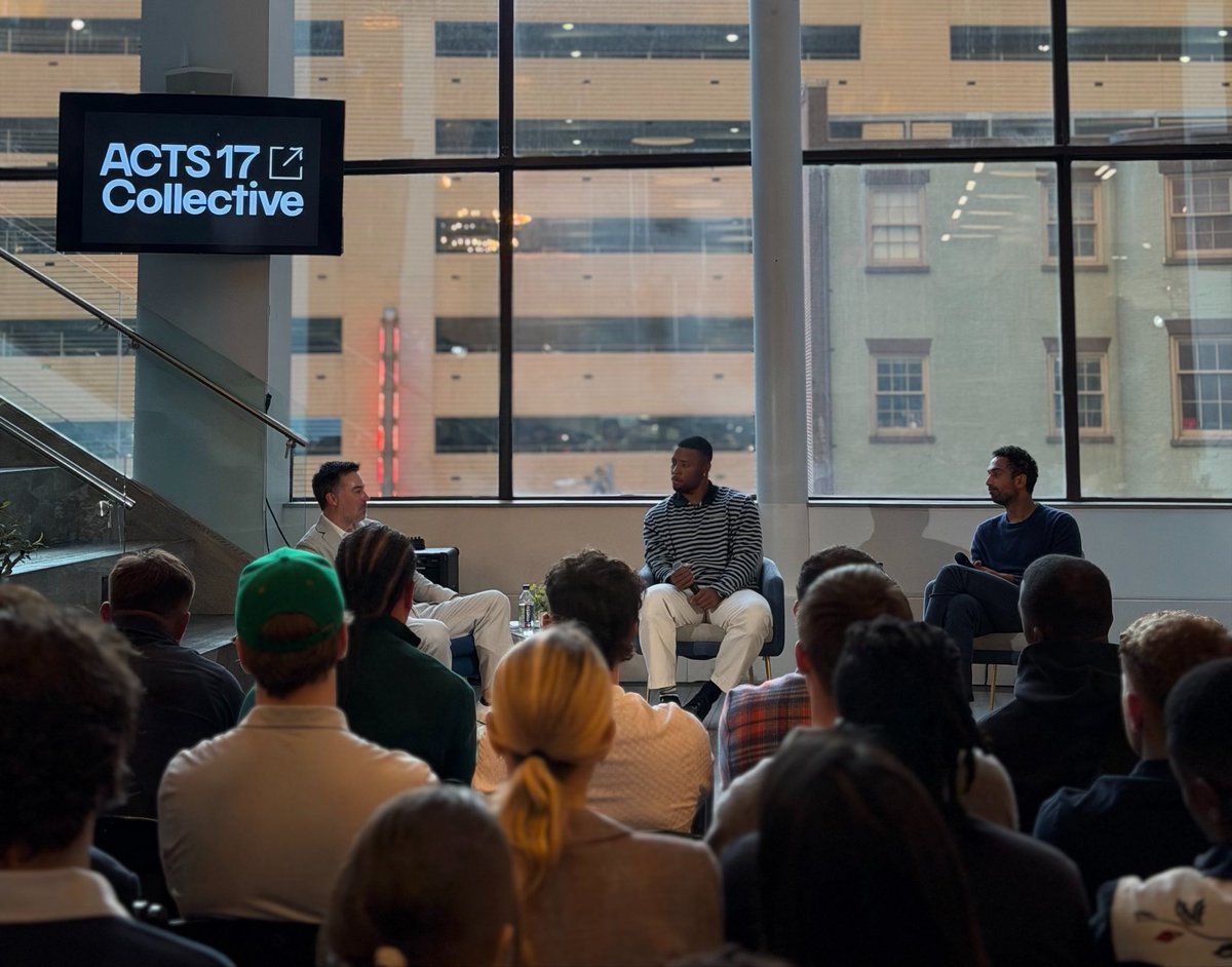 Galbra1th's tweet photo. Had an amazing time tonight at the first NYC event for @ACTS17org with @saquon, @kareemszaki and @traestephens.

A major shoutout to @mddstephens and her team for putting on such an incredible night. 

It was so powerful to be in a room with others questioning “what is enough?”. https://t.co/OWVPWoIDzB