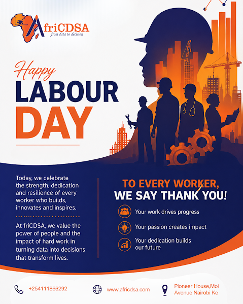 afri_cdsa's tweet photo. Today, we celebrate the people who keep the world moving.

To every worker your dedication, resilience, and passion continue to shape industries, build communities, and drive progress forward. Your work does not go unnoticed.

At AfricDSA, we recognize the power of skills, innovation, and data in transforming lives and creating opportunities for a better future.

Happy Labour Day.

#LabourDay #CelebrateWorkers #FutureOfWork #AfricDSA #DataDriven #Innovation