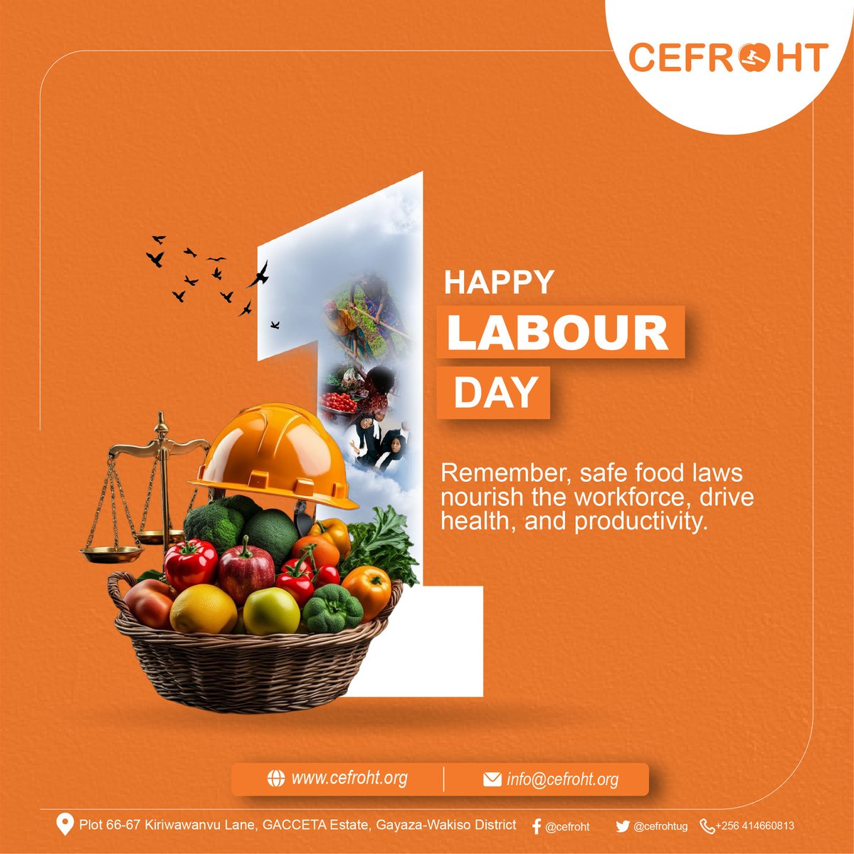 CefrohtUg's tweet photo. Happy Labour Day
Remember, chemical-free food nourishes the workplace, drives productivity, and promotes good health.
#WorkplaceHealth #LabourDay #SafeFood #FoodSafety #ChemicalFree https://t.co/L5lgHu0Teq