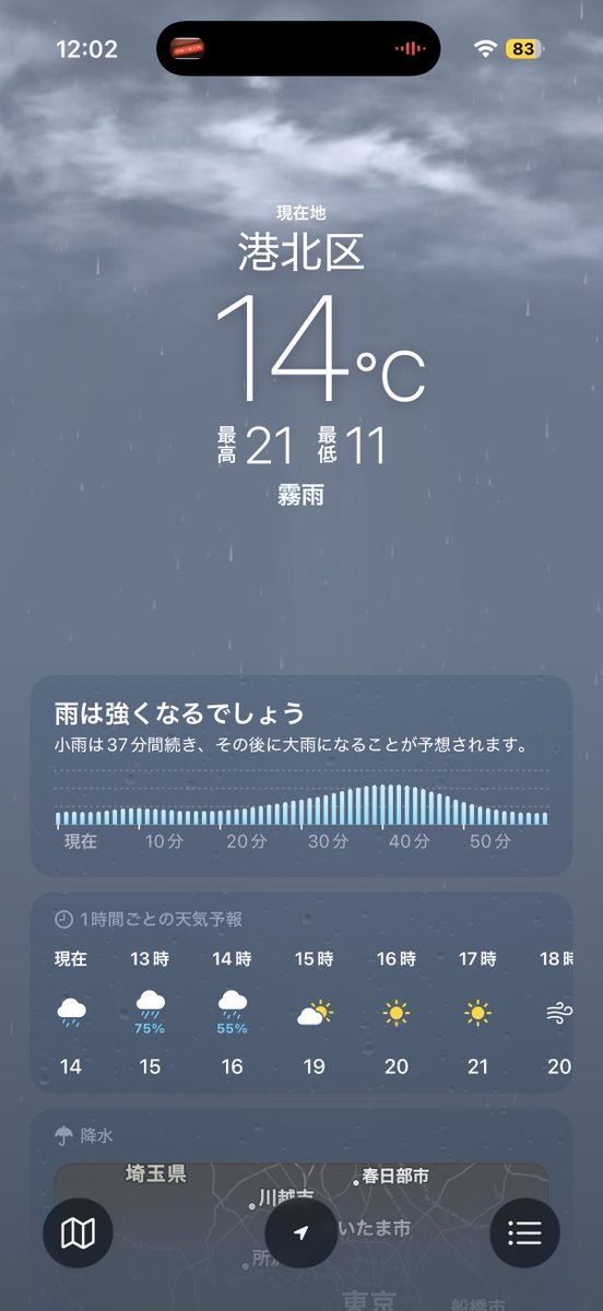 お昼は🌧️