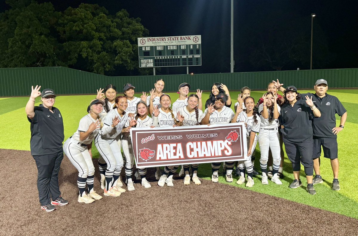 weissvolleyball's tweet image. 🚨 AREA CHAMPIONS‼️ Weiss defeats Randle 15-0 in Game 2 to clinch the series 🐺🥎🔥 Congrats to our coaches and players 👏 @WeissSoftball @Weiss_ABC @var_austin @varsity_news @PfISDAthletics #FAMILY #EarnedNotGiven #BeTheOneWolfpack