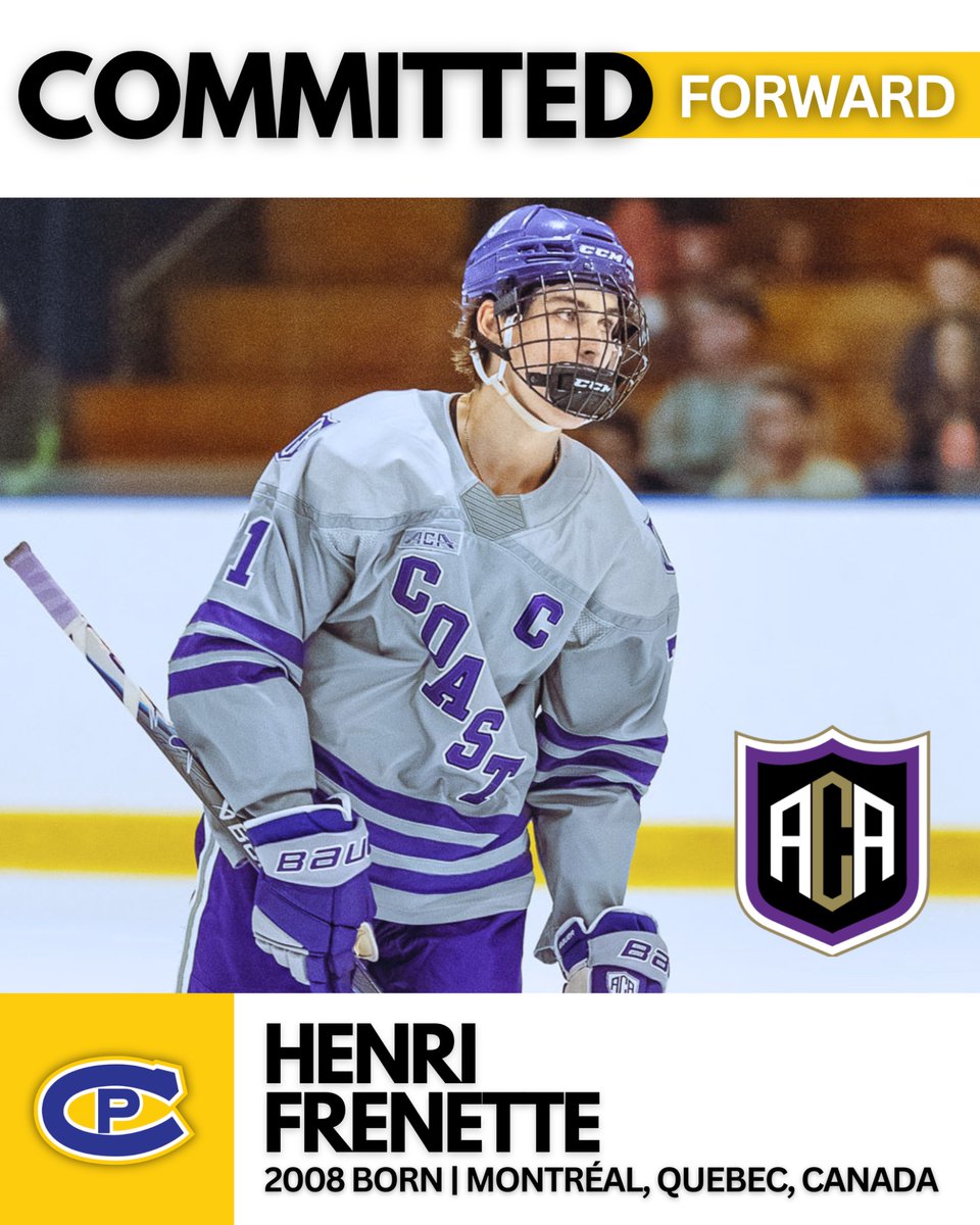 CPCANADIANS's tweet photo. COMMITTED 

The Carleton Place Canadians would like to announce the commitment of 2008-born Forward Henri Frenette for the 2026-27 CCHL season.

Welcome to Carleton Place!

🔵🟡🔵
#CPC https://t.co/lorQ2rCfsg