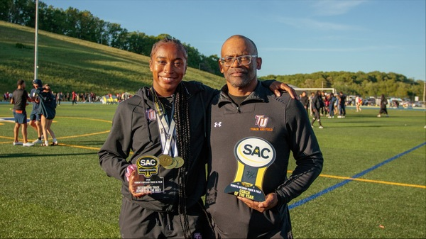 TusculumSports's tweet photo. Jahzara Hart was named Women's Track Athlete of the Year and Robert Williams earned Women's Coach of the Year honors for @tusculumxctf at the @SAC_Athletics Outdoor Track and Field Championship 

Full story: https://t.co/usmM3V15WY https://t.co/tNdNRhsguL