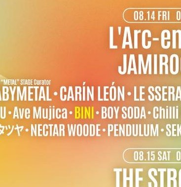 donggeez's tweet photo. BINI in Summersonic Tokyo and Osaka! And in the middle of their World Tour pa to?!

BINI GOES TO SUMMERSONIC
#BINIReadyToSlayJapan #BINI https://t.co/mb6OlwyqJn