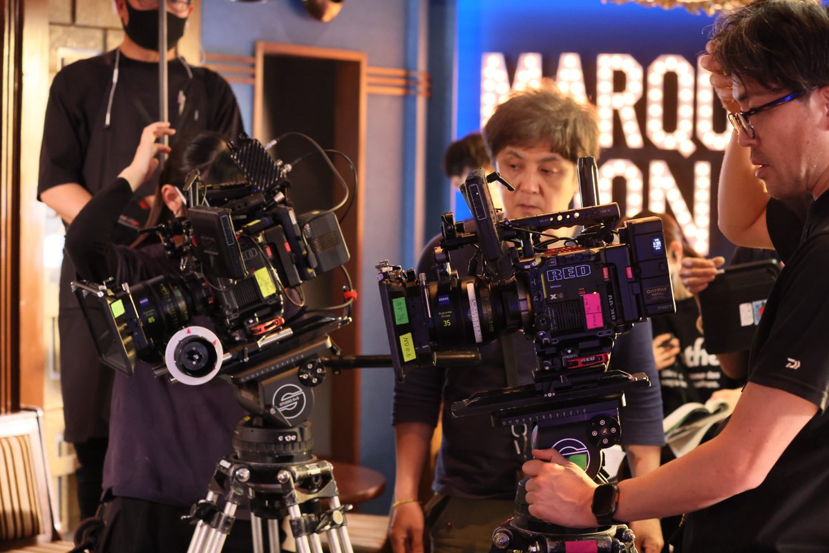 RED_Cinema's tweet photo. Behind the scenes from Getsuya Kouro, the new Nippon TV series recently released in Japan. #ShotonRED by cinematographer Kenji Noguchi, JSC, using two RED V-RAPTOR [X] cameras, along with a Nikon ZR as Cam C and ZEISS Supreme Prime lenses. #ShotonREDAsia https://t.co/1dMMMOJz1J