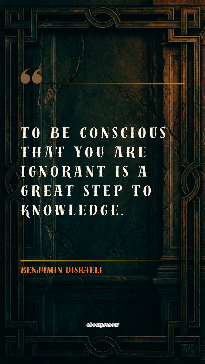bearpreneur's tweet image. To be conscious that you are ignorant is a great step to   knowledge. #Humility #Knowledge #Philosophy #Growth 🙏📚