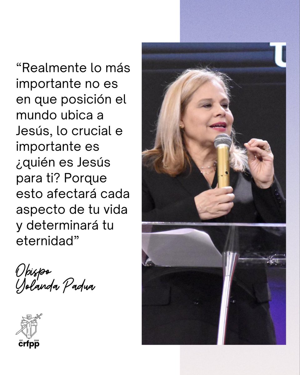 Celebración del 4/29/2026
Obispo Yolanda Padua
Tema: Para Ti, ¿Quién es Jesús?