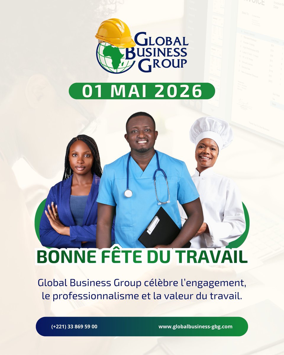 Global_GBG's tweet photo. En ce 1er Mai, Global Business Group rend hommage à tous les travailleurs pour leur engagement, leur professionnalisme et leur contribution au développement de nos entreprises et de notre société.

Bonne Fête du Travail à toutes et à tous ! 💼

#1erMai #FeteDuTravail #GBG #RH https://t.co/XPO8MZCN6J