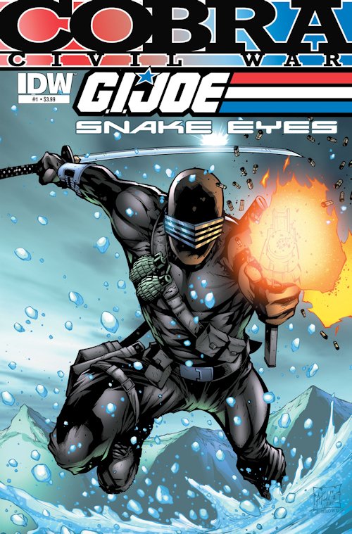 FFFGIJoe's tweet photo. IDW: SNAKE-EYES #1 fifteen years ago:

"A COBRA CIVIL WAR TIE-IN! The deadliest Joe in his own title at last! Seeking justice for the deaths of CENSORED, SNAKE EYES heads to the top of the world and the Himalayan fortress of Rajah Vikrim KHALLIKHAN—a COBRA COMMANDER CANDIDATE..." https://t.co/VvKEu90msQ