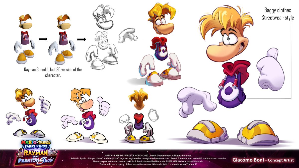 PortalRayman's tweet image. Eu gostou muito desse design das artes conceituais, ele tinha uns zóião esbugalhado
#Rayman #Ubisoft
•Jogo: Rayman in the Phantom Show
-Artista: Giacomo Boni