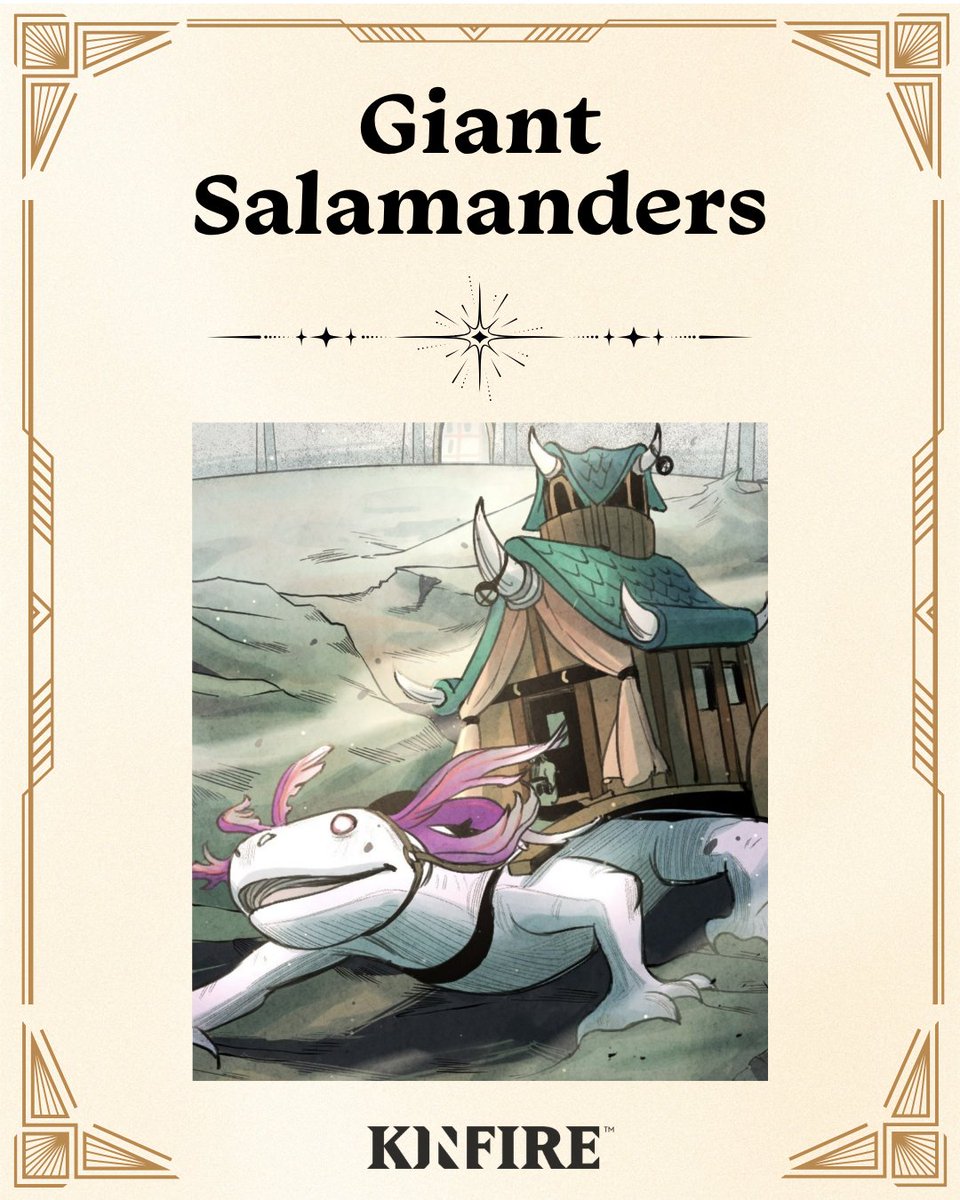 incredidream's tweet photo. Giant Salamanders, ancient tunnel dwellers turned trusted companions of the deep.
Would you ride one? 👀
#KinfireChronicles #FantasyWorld #Worldbuilding #CreatureDesign #FantasyCreatures #BoardGameLore #TabletopGames #BoardGameCommunity #IndieGames #GameNight https://t.co/AfCEgwCOZS