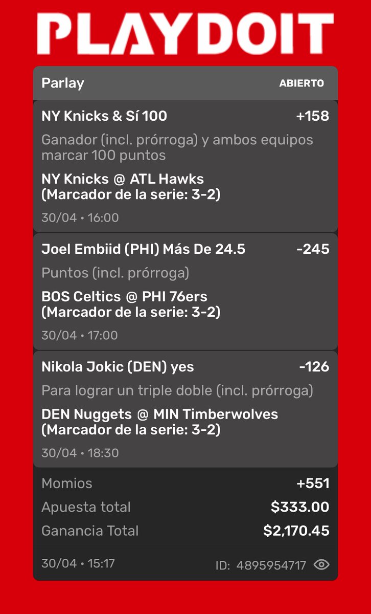 ElChivoPicks33's tweet image. Vamos con otro pick para NBA ahora🏀

A SEGUIR GANANDO JUNTOS, VAMOS 3 DE 3 ESTE DIA!!!🍀
#NBA #pick #apuesta