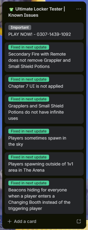 RiftCreativeFN's tweet photo. Here is the FULL bug fixes list for Ultimate Locker Tester v1.6 ✅

If you have encountered any issues, please report them, your help is muchly appreciated! 💜 https://t.co/QGeFkJpvd8