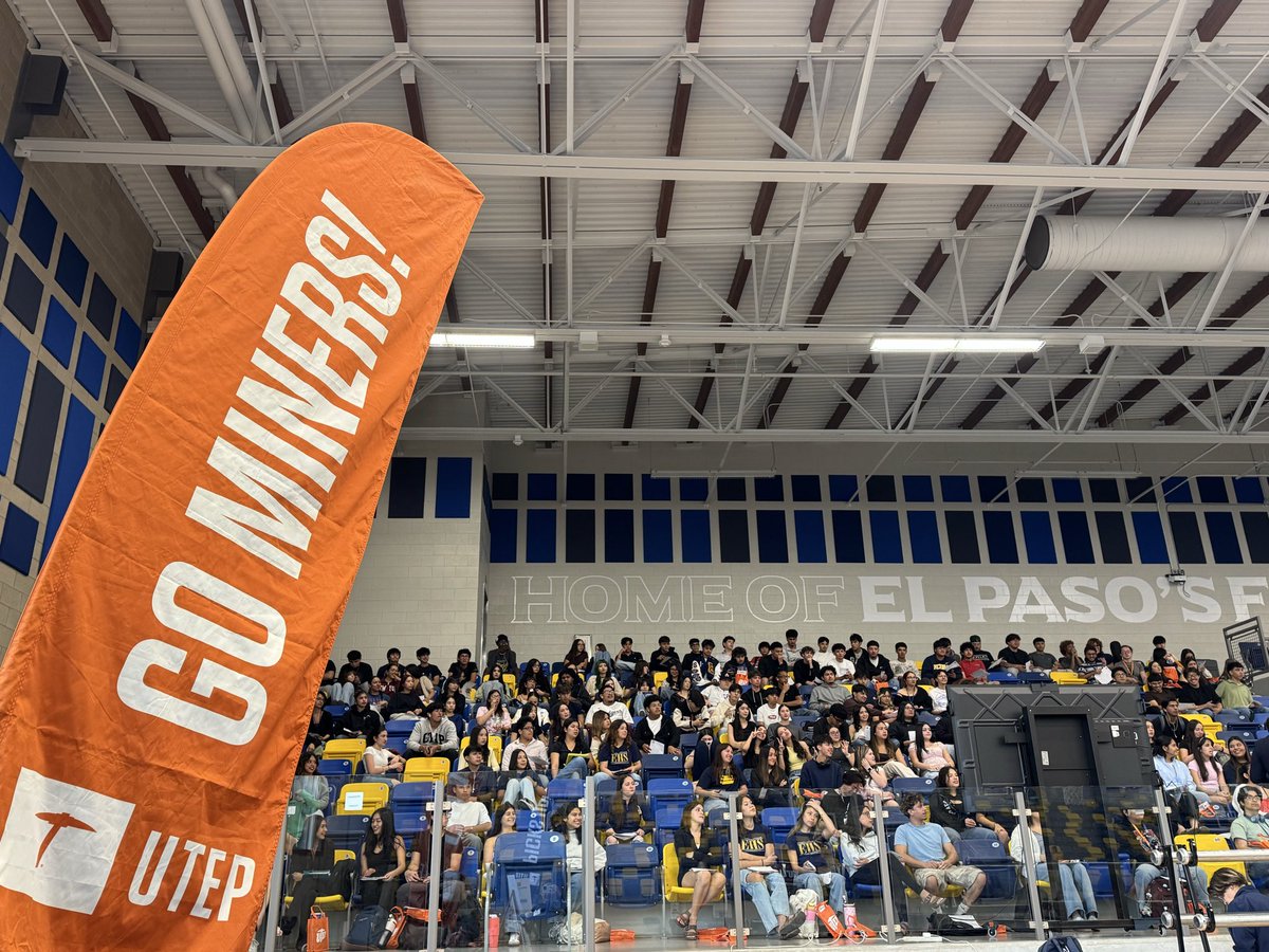 GutierrezF_'s tweet photo. Excited to see our students @EastwoodHQ taking the next step toward their future through Operation College Bound! 🎓

A big thank you to UTEP ⛏️and EPCC for partnering to support and guide students on their college journey. 💙💛

@RealRobRobledo | @TrooperGoCenter | @UTEP https://t.co/HPViMkPQ5f