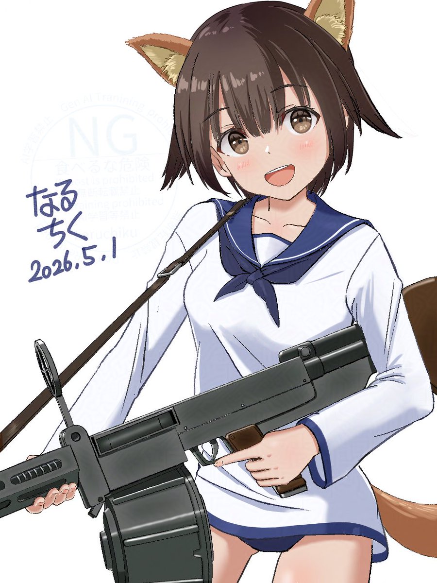 おはようございます

今日は501の日だそうなので
以前描いた芳佳ちゃんを少しだけリメイクしました。

#501の日