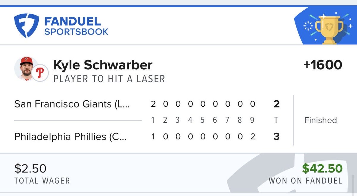 DRichII36's tweet photo. 2x Schwarber Lasers were free today using the @PropFinderApp Exit Velo data. 

Game 1 ✅
Game 2 ✅

Best research tool on the market. https://t.co/HvfzteJOZz
