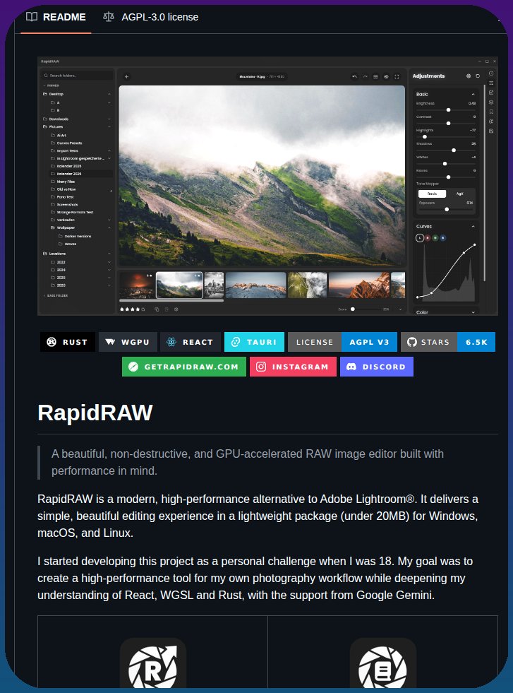 GPU-accelerated RAW image editor for photographers https://t.co/28oSUTc8wo