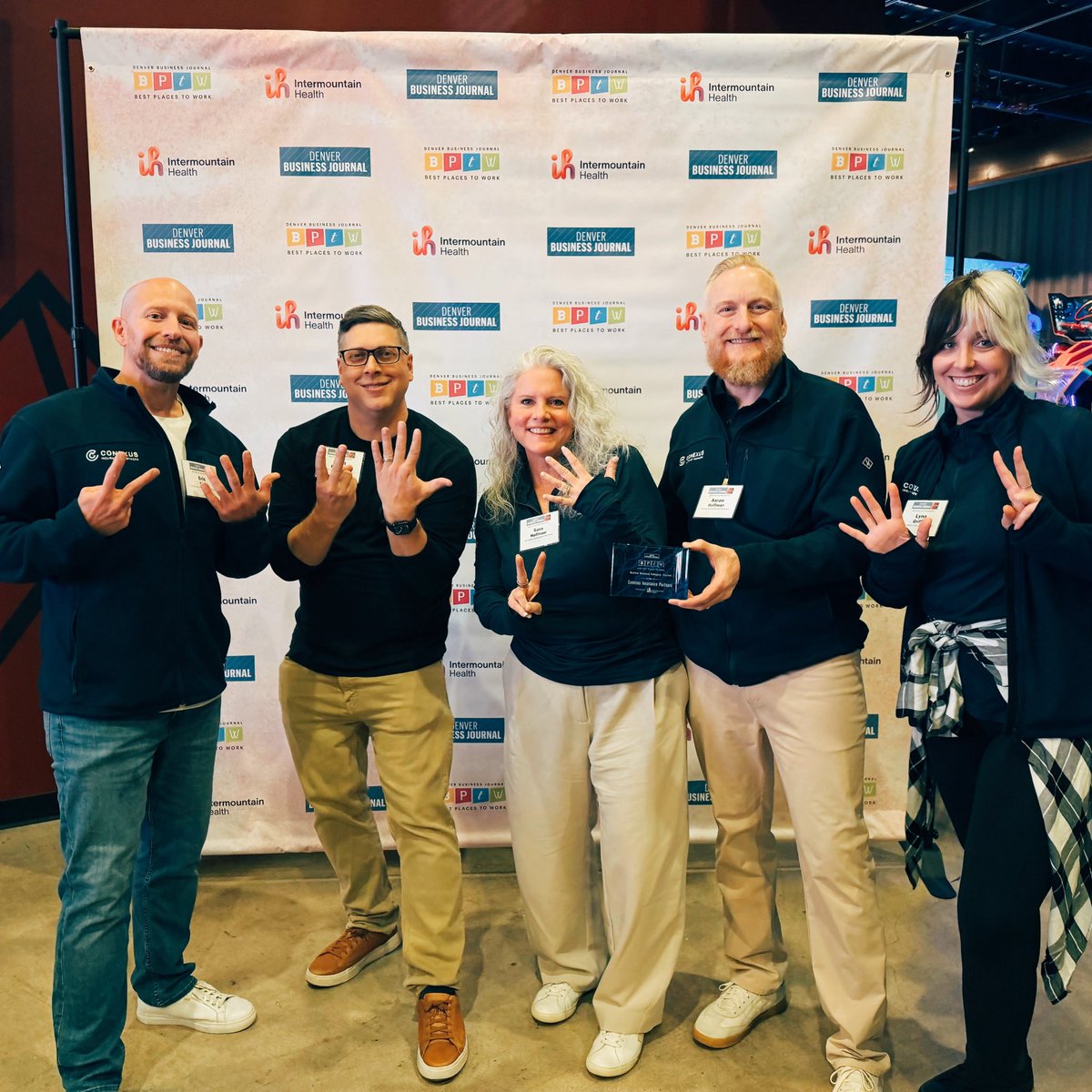 ConexusInsures's tweet photo. 🏆 #7 Best Place to Work in Denver! 🎉 Honored today at the @denbizjournal 2026 BPtW Celebration. This award is based on employee feedback, which makes it even more meaningful. Proud of our team! 🙌

People First. People Protected.

#DBJBPTW #BestPlacesToWork #WeAreConexus https://t.co/gxSVOA7Vqo