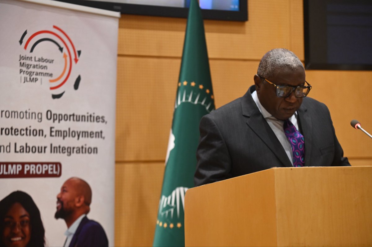 AU_HHS's tweet photo. The #JLMP shapes a positive &amp; forward-looking labour migration regime, one that aligns with @_AfricanUnion long-term dev’t vision under Aspiration 6️⃣ of Agenda 2063 — an Africa whose development is people-driven and powered by the potential of its women and youth.
#JLMPPropel https://t.co/QqmVrAc2nA