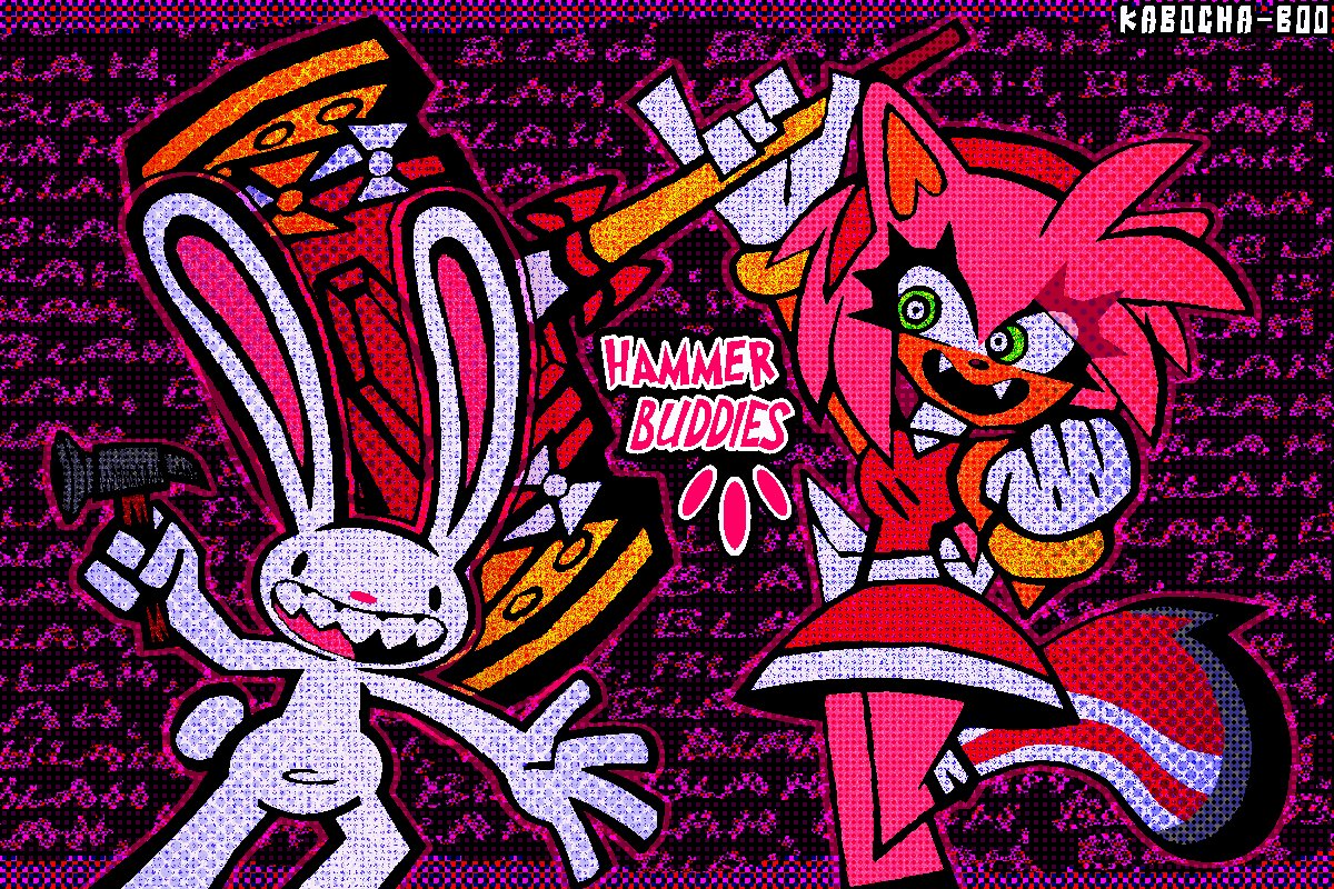KABOCHA_BOO's tweet photo. 💕🐰🦔 hammer buddies~ max &amp; amy rose!!
[sonic the hedgehog]
[sam and max] https://t.co/ER98VUmmwe