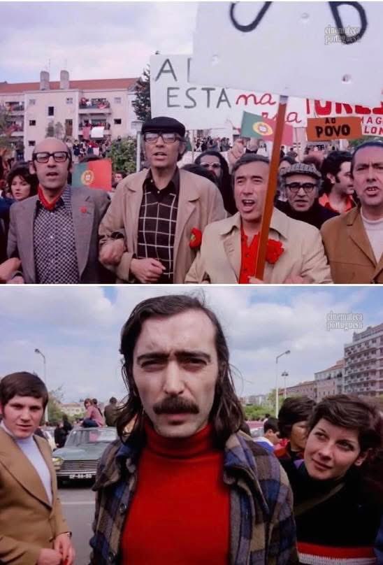 José Saramago, José Cardoso Pires e José Mário Branco no primeiro 01 de Maio em liberdade, poucos dias depois da Revolução do 25 de Abril de 1974

Documentário “As Armas e o Povo” (1975)