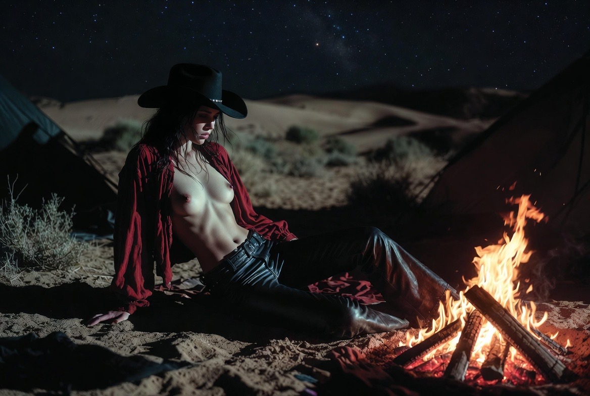 LumenyxArt's tweet photo. Embrace the wild under the stars, where art meets the untamed spirit of the desert. This striking scene ignites our imagination and blurs the lines between reality and fantasy. Dive into the allure of the night! #AIArt #Lumenyx #DesertMagic #NightVibes #ArtInNature https://t.co/HYiOoZNlYj