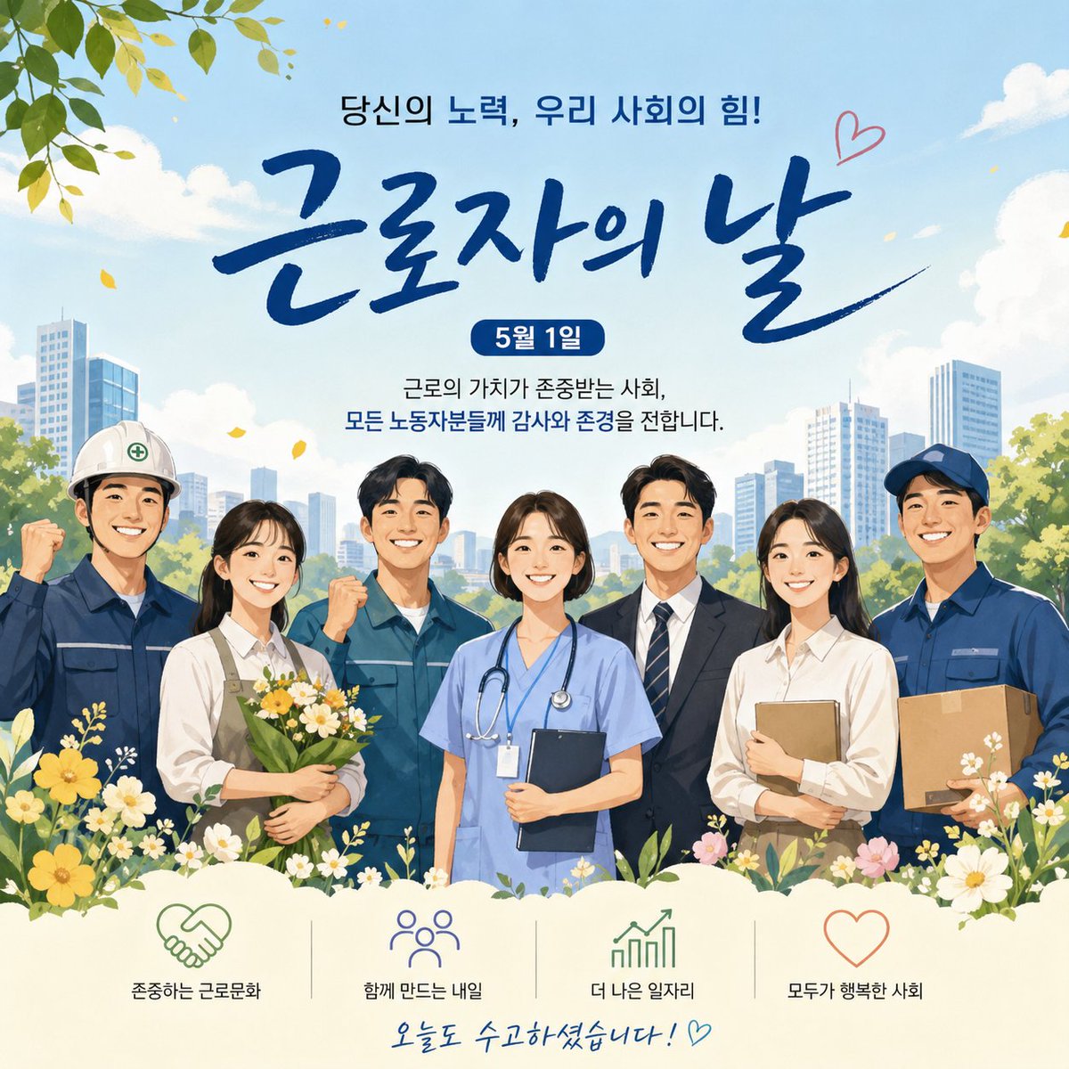#마음찍은트친과아무것도하지않지만그저서로를뮤트하지않았음을확인하며5월도행복하시길바라기 
와오~ 오늘은 가정의 달 5월 첫 날이자 근로자의 날(노동절)이군요 ㅎㅎ ^^💕 트친 여러분 중 열심히 근무하신 분들께 그 동안 일하시느라 고생 많으셨고 근로자의 날만큼 올해 5월에도 잘 부탁드립니다 !