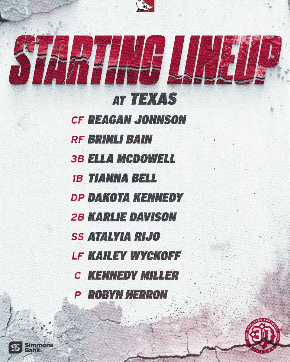 RazorbackSB's tweet image. Ready to roll from McCombs Field

📺 bit.ly/4dhovED

Series Opener Lineup ⤵️