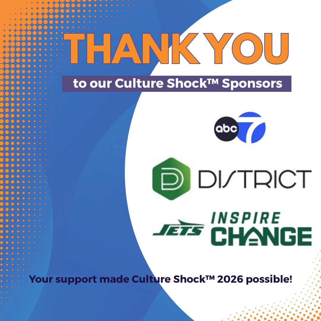 STOMPOutBullyng's tweet photo. A heartfelt thank you to @ABC7, ABC Owned Television Stations, District Productions &amp; the @nyjets for helping make Culture Shock™ 2026 possible.
Your support helped us empower students nationwide through conversations on identity, inclusion, empathy &amp; bullying prevention. https://t.co/jQ5tZ27qC8