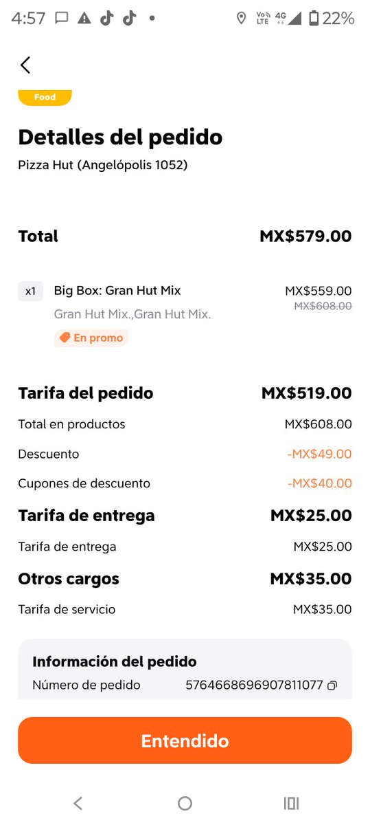 David93472197's tweet photo. @DiDi_Mexico @Profeco Pedido cancelado y nunca entregado, cobro indebido me cobraron $579 Soporte no me contesta y esto es un cobro indebido por lo que solicito reembolso inmediato o escalo a Profeco y disputa bancaria https://t.co/jxOjDnbyns