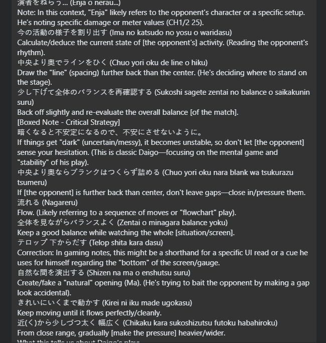 Espadah_'s tweet photo. Daigo's notes on his notepad vs Mena, sourced from a translator who saw the notepad on facebook. https://t.co/xd14DXhirr