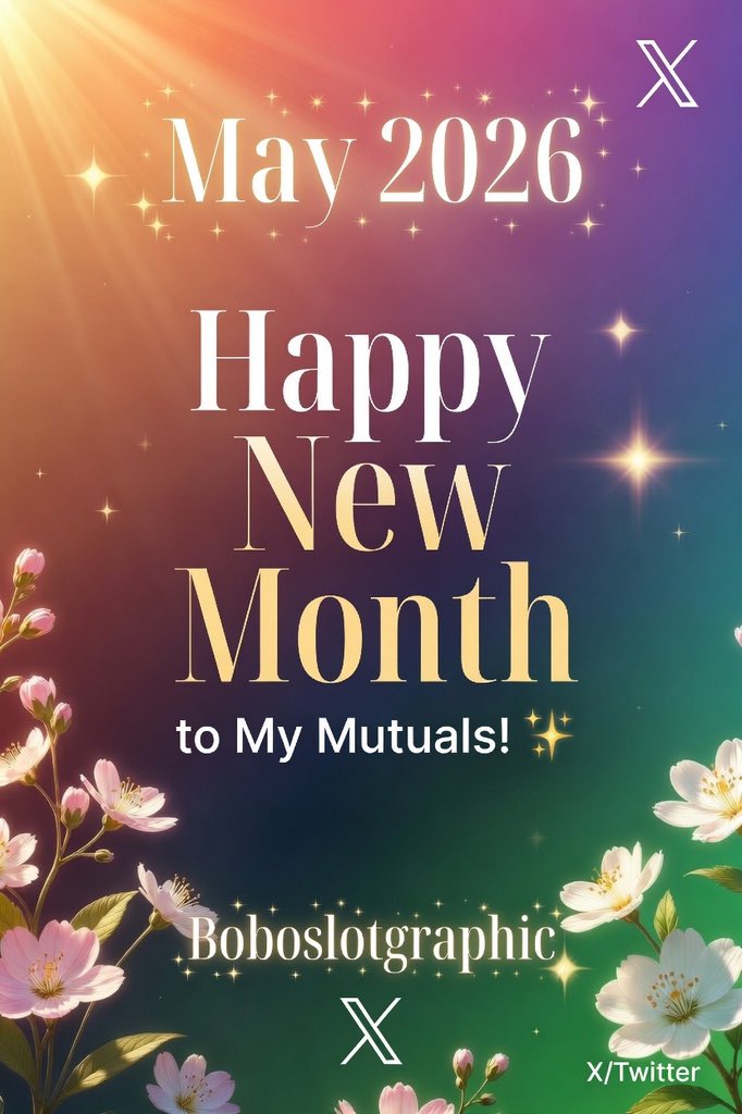 Boboslotgraphic's tweet image. 🌟 HAPPY NEW MONTH TO MY MUTUALS! 🌟
May 2026 is here! ✨ New energy, new wins, fresh blessings loading 🔥
Thank you for rocking with me! Let’s make this month ours!
Drop a 🔥 if you’re claiming good vibes!
#HappyNewMonth #May2026 #NewMonthVibes