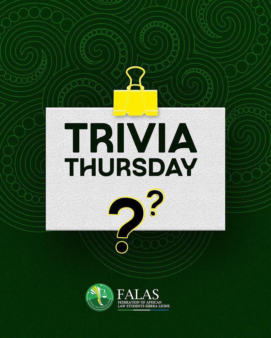FALASSL232's tweet photo. FALAS-SL TRIVIA THURSDAY RESULTS💚⚖️
30th April 2026

Congratulations to our outstanding participants in today’s Trivia Thursday!

Gareth Nicol — 10 points 
Stephanie Conteh— 8 points 
Jack Peters — 4 points
Kasim Matami — 3 points 

Thank you all for your participation and passion for the law 
Congratulations to today’s winners and special congratulations to Gareth Nicol for his outstanding performances during trivia Thursdays. 

See you all next week.💚

#falassl #triviathursday