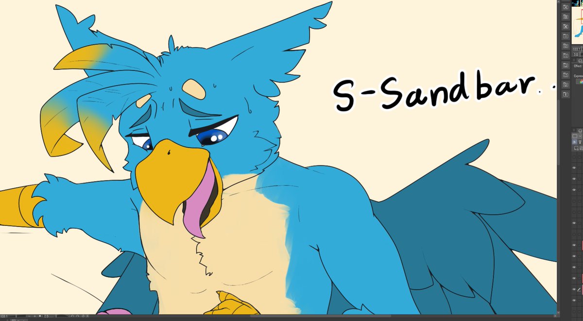 Sunstriderarts's tweet photo. WIP birb https://t.co/3smAfE1CY9