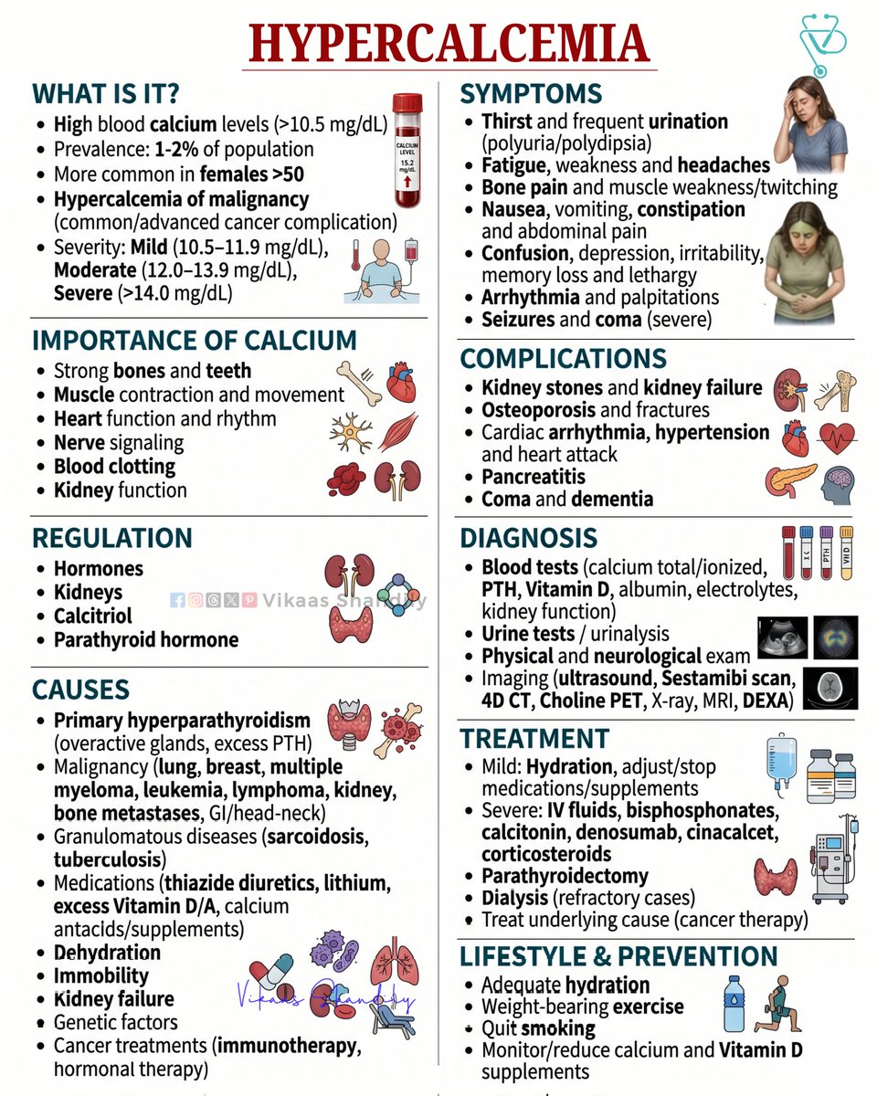 VikaasShandily's tweet image. Hypercalcemia: Causes, Symptoms, Diagnosis &amp;amp; Treatment 
#Hypercalcemia #MedicalEducation #HealthAwareness #NursingStudent #VikaasShandily